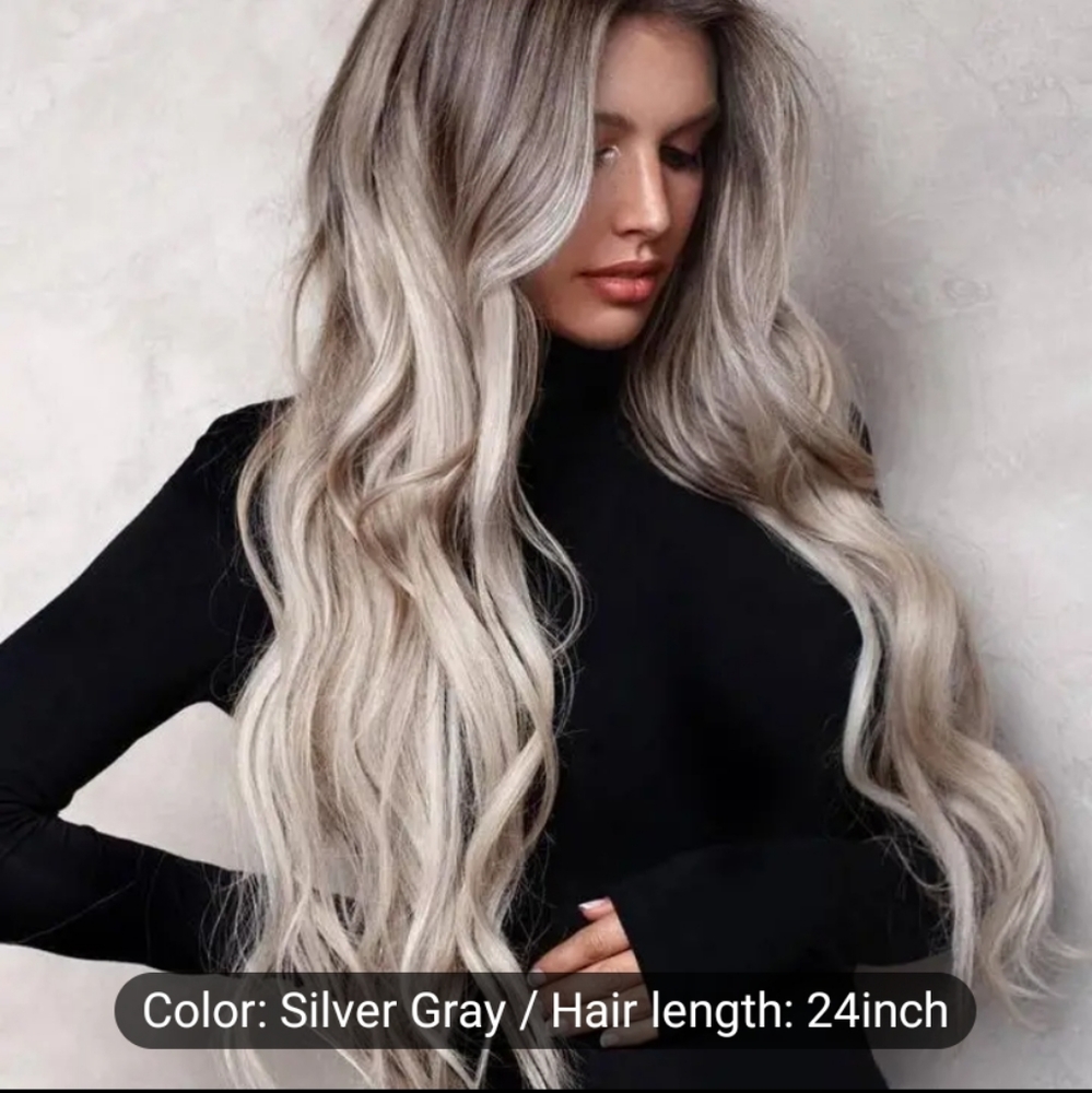 Silver, long wig
